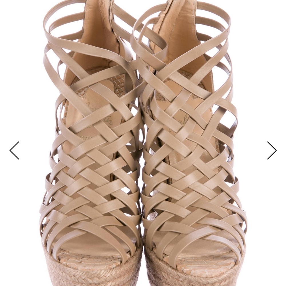 Christian Louboutin Beige Wedge Sandals